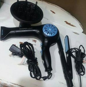 Bio Ionic 1" one pass straightener and Blow dryer